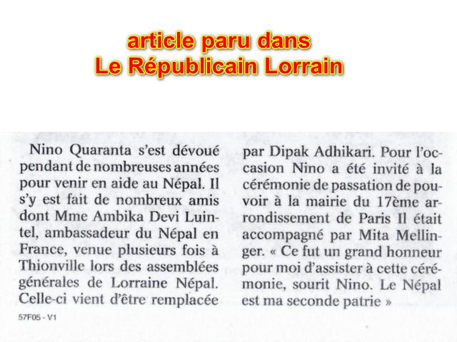 Association France Solukhumbu Népal Children Home article paru dans Le Républicain lorrain 3/3